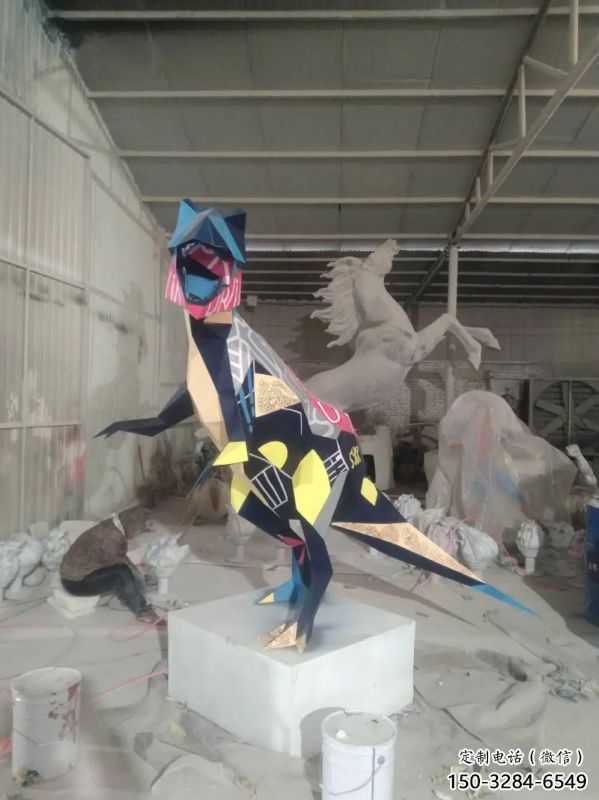 不銹鋼恐龍雕塑定價(jià)，街頭雕塑，烤漆恐龍雕塑廠家