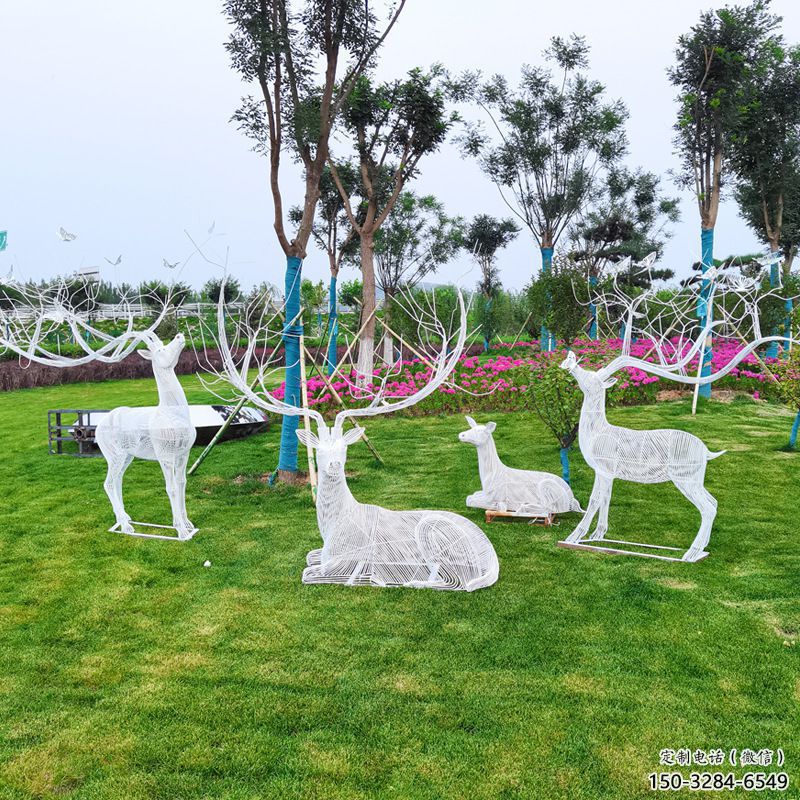 金屬小鹿雕塑制作,陸地擺件,鏤空小鹿雕塑制造商 金屬小鹿雕塑制作,陸地擺件,鏤空小鹿雕塑制造商
