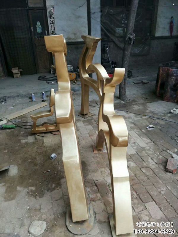 小鹿雕塑訂做，室外軟裝，抽象銅鹿雕塑供應(yīng)
