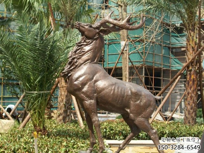 銅小鹿雕塑觀賞型，小區(qū)雕塑，小鹿銅雕塑優(yōu)價(jià)