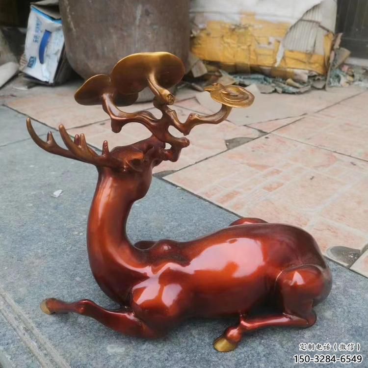 景區馴鹿雕塑，公園動物雕塑，仿真動物擺件