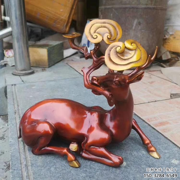 烤漆馴鹿雕塑，梅花鹿造型雕塑，仿真工藝制作