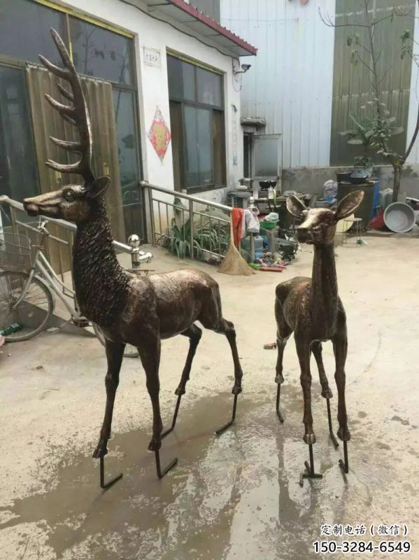 銅鹿雕塑，鑄銅動物雕塑