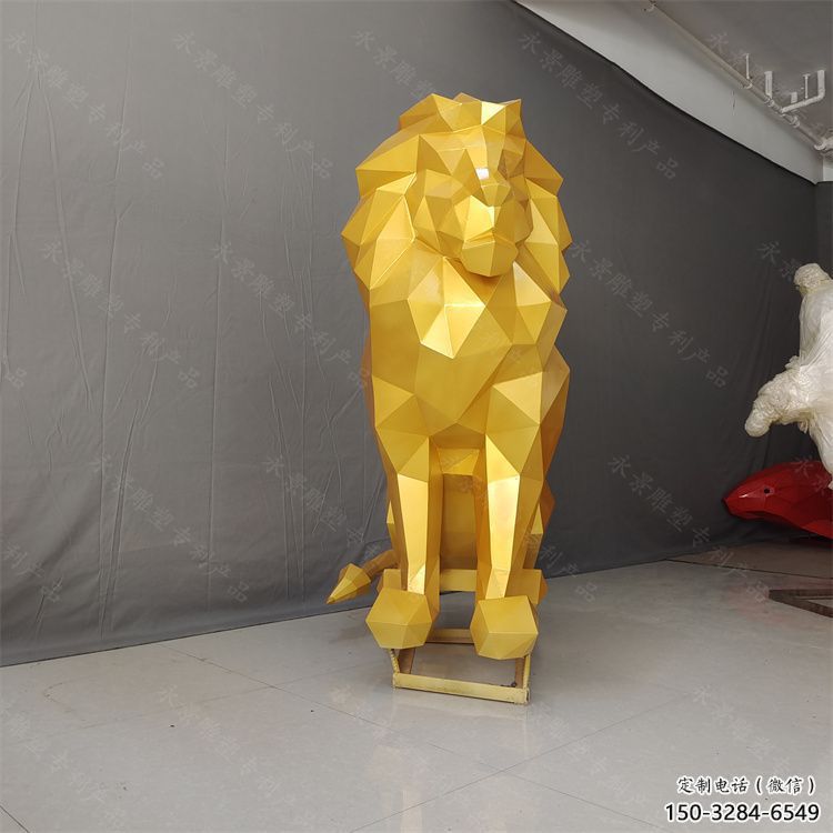 切面獅子雕塑承接，鍛造工藝，不銹鋼獅子雕塑訂做