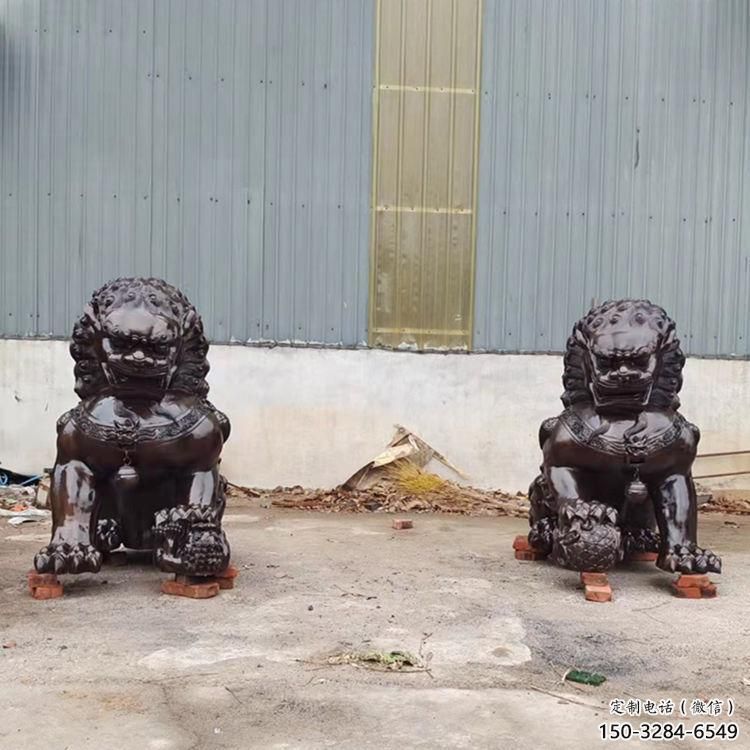 黃銅獅子雕塑制造商，城市雕塑，大型蹲獅雕塑制作