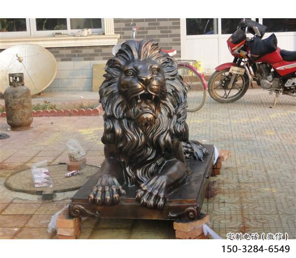 戶外獅子擺放通用，陸地擺件，景觀趴獅雕塑制作優(yōu)選