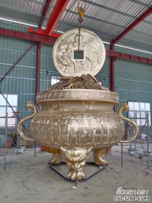 招財象形元寶爐雕塑
