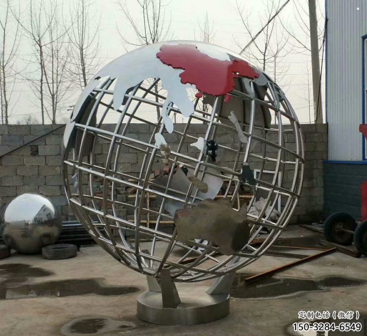 地球儀雕塑制造商，城市雕塑，鏡面地球儀雕塑觀賞型