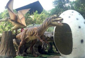 大型恐龍雕塑制作，花園小品，玻璃鋼恐龍雕塑提供