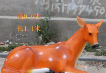 彩繪小鹿雕塑，彩繪工藝，玻璃鋼動物雕塑廠家