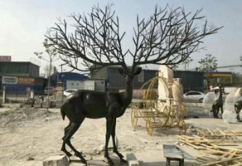 麋鹿雕塑通用，戶外雕塑，仿銅麋鹿雕塑供應