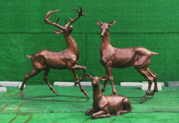 銅小鹿雕塑批發(fā)，鍛造工藝，小鹿銅雕塑承接