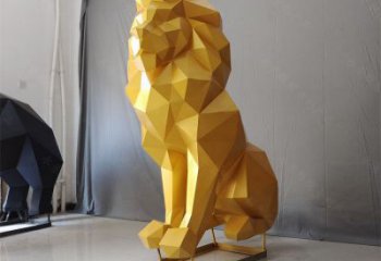 景觀獅子雕塑供應，切面動物雕塑，不銹鋼獅子雕塑供求