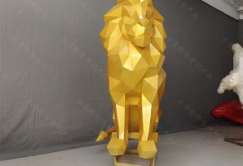 切面獅子雕塑承接，鍛造工藝，不銹鋼獅子雕塑訂做