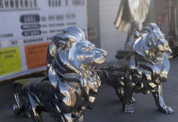 雕塑獅子景觀制造，街景小品，不銹鋼獅子雕塑優價