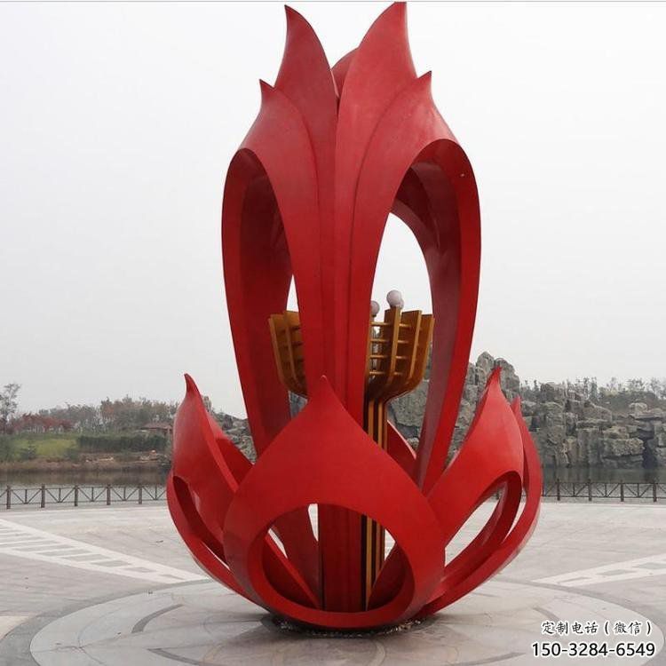 梧桐花雕塑點擊，地標擺件，不銹鋼梧桐花雕塑承接