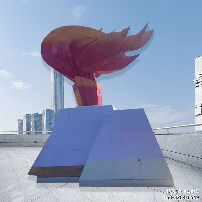 火把景觀雕塑特供，地標擺件，景觀不銹鋼火把雕塑選用