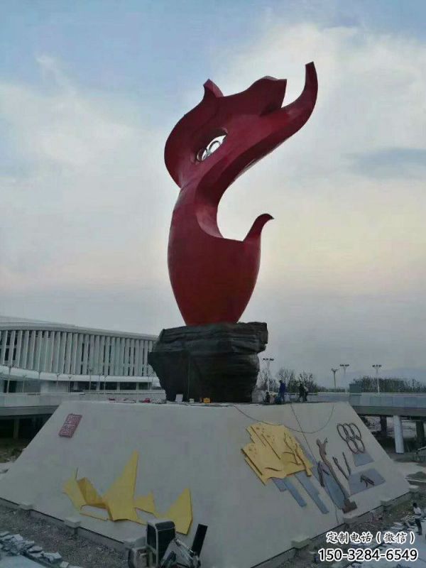 火炬雕塑供應，花園小品，現代不銹鋼火炬雕塑展品