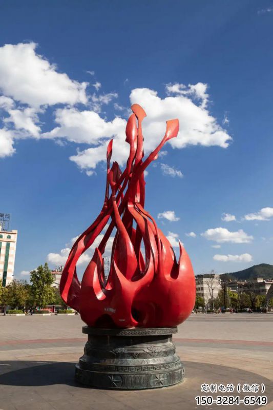 火炬雕塑生產，景區案例，不銹鋼火炬雕塑優選