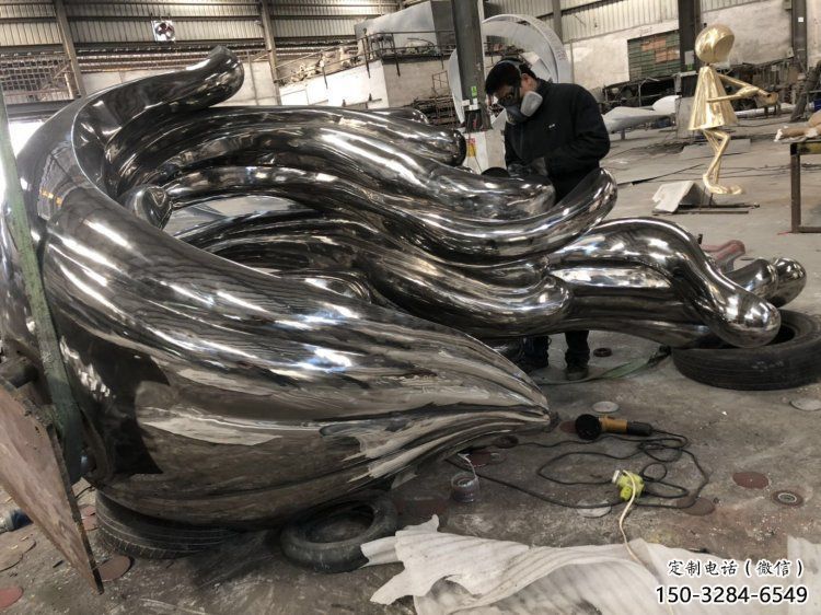 波浪雕塑制造，酒店擺件，不銹鋼波浪雕塑選定