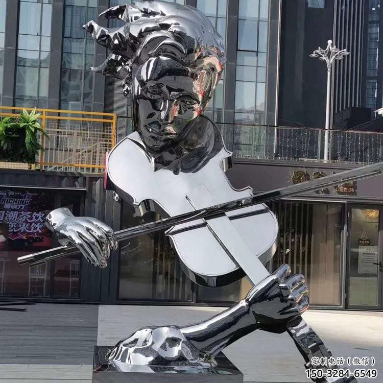 大提琴雕塑展品，公園小品，不銹鋼大提琴雕塑供需