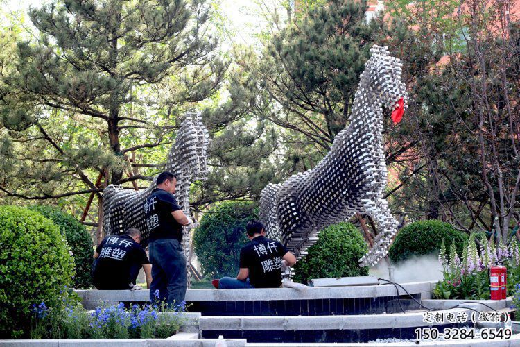 方塊馬雕塑標(biāo)準(zhǔn)，拉絲工藝，裝飾方塊馬雕塑精品