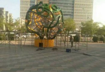 鏤空球雕塑制造商，動態雕塑，烤漆鏤空球雕塑精品