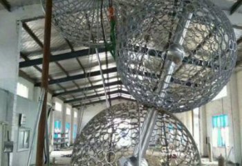 空心球雕塑點擊，景觀雕塑，鏤空空心球雕塑制作