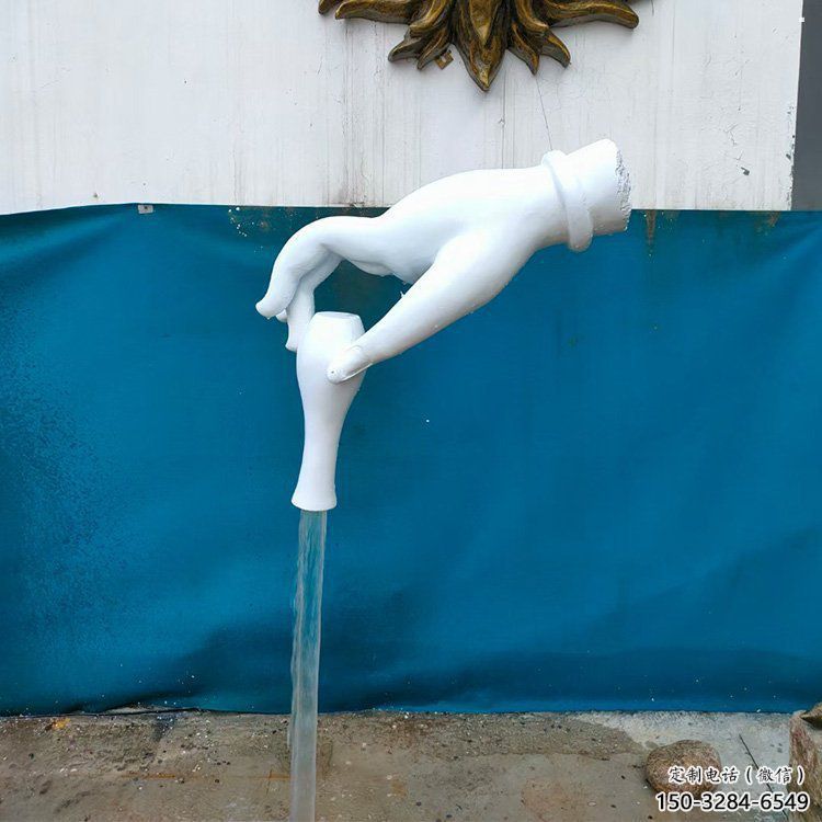 手景觀雕塑指用，戶外擺放，手捏瓶子雕塑廠家通用