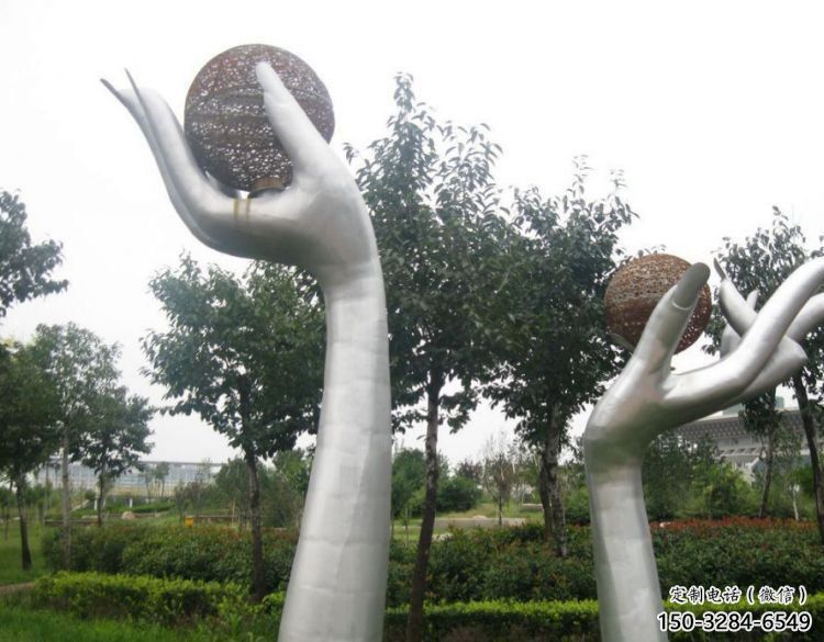 雙手雕塑精選，陸地擺件，各類不銹鋼雙手雕塑廠家