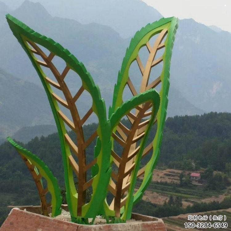 樹葉雕塑定做，公園小品，戶外烤漆樹葉雕塑廠家