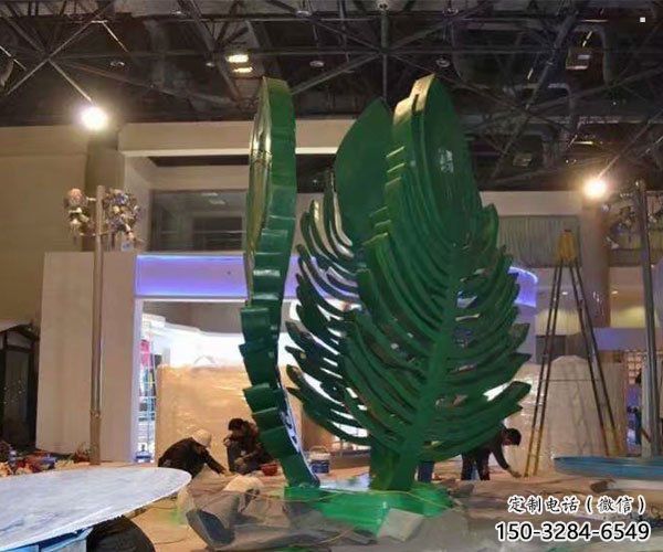 樹葉雕塑定制，城市裝飾，鐵藝樹葉雕塑廠家承接