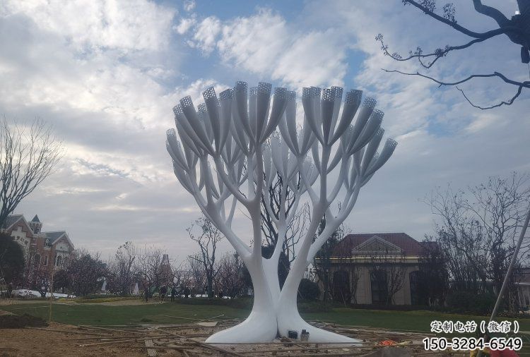 發財樹雕塑，地標擺件，不銹鋼發財樹雕塑選用
