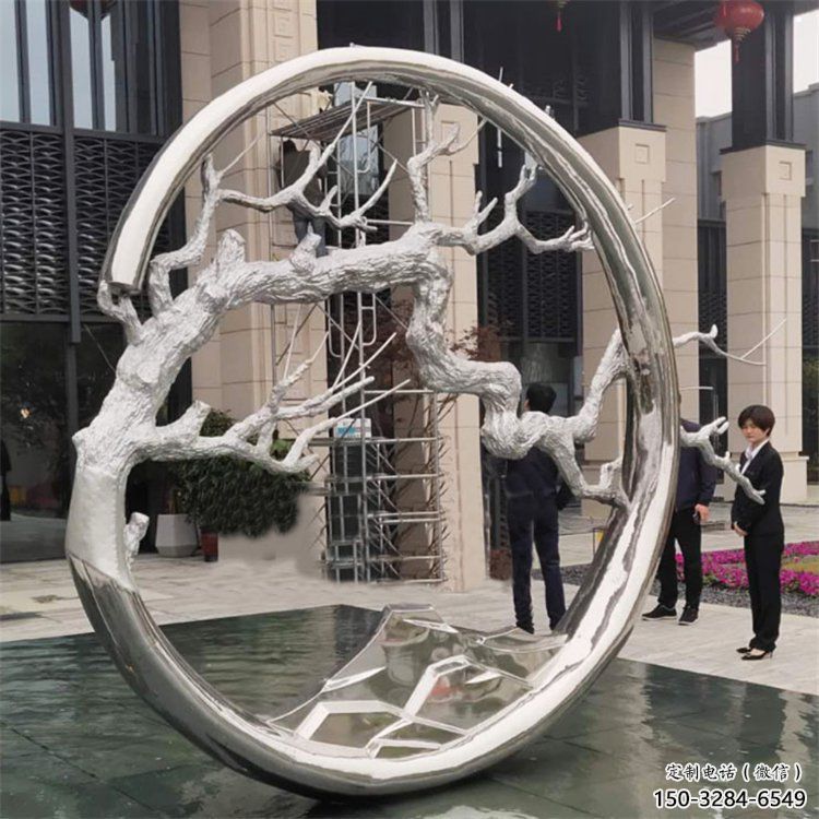 圓環樹雕塑定做，公園小品，不銹鋼圓環樹雕塑精選