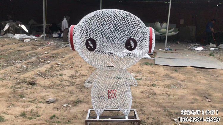 鏤空人物雕塑廠家，編織工藝，公園廣場戶外卡通人物雕塑