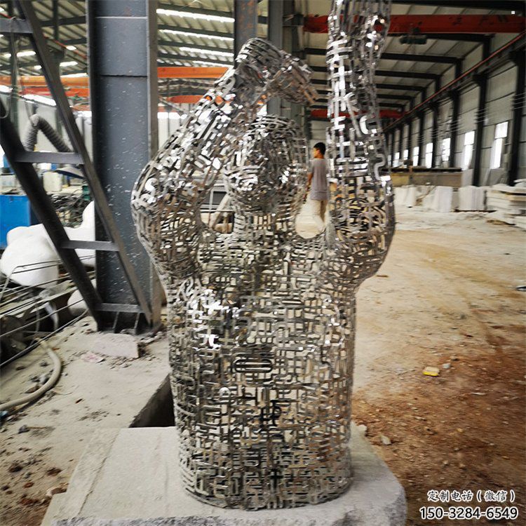 鏤空人物雕塑展品，景觀概念，鐵藝字母人物雕塑優選