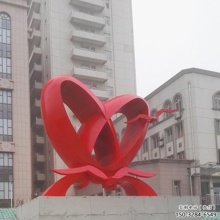 雙心雕塑制造商，城區小品，不銹鋼雙心雕塑定制