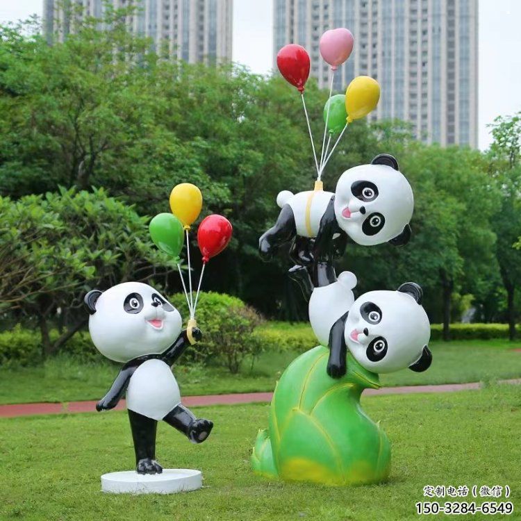 熊貓雕塑廠家優選，城市裝飾，展示卡通熊貓雕塑定做