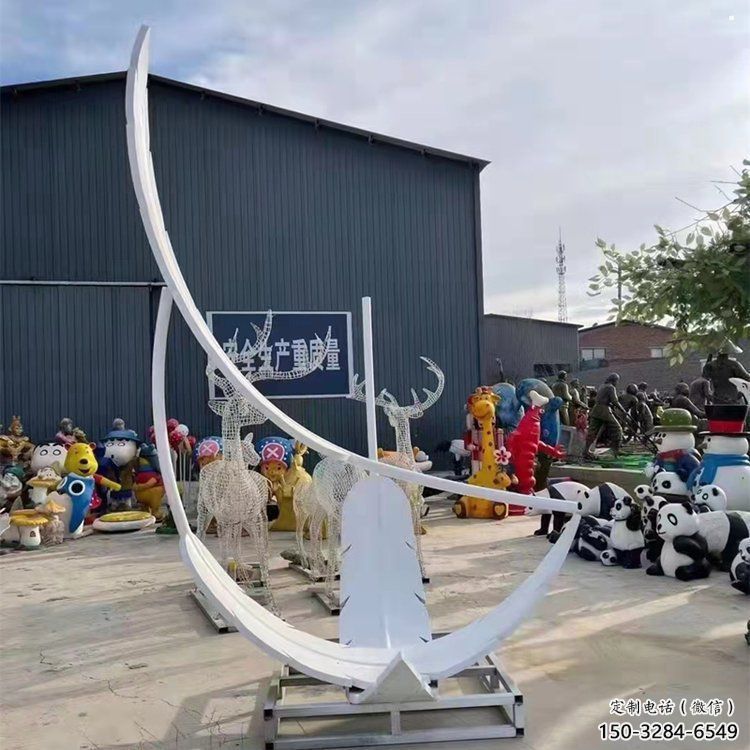 廣場羽毛雕塑批發(fā)，廣場系列，烤漆羽毛雕塑定價