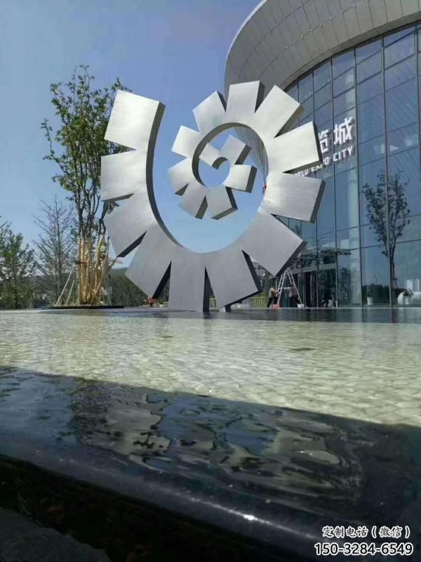 烤漆圓環雕塑制造商，室外軟裝，燈光圓環雕塑制作承接