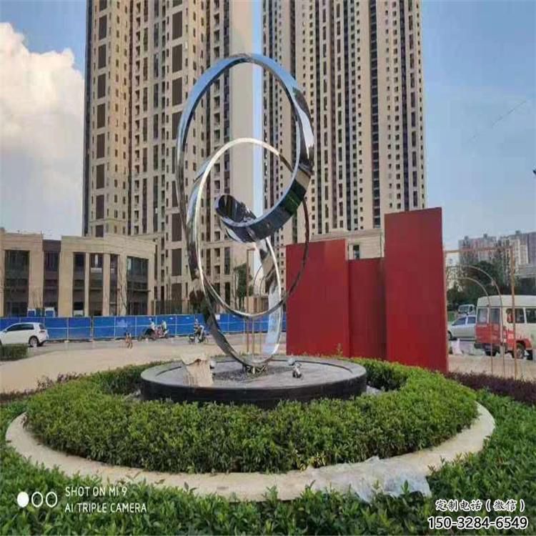 圓環(huán)雕塑觀賞型，城市裝飾，燈光圓環(huán)雕塑標(biāo)準(zhǔn)