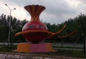 廣場花瓶雕塑訂做，城市雕塑，玻璃鋼花瓶雕塑工程
