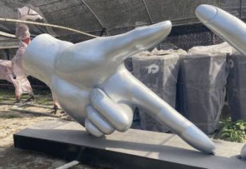 剪刀手雕塑訂做，校園雕塑，不銹鋼剪刀手雕塑廠家