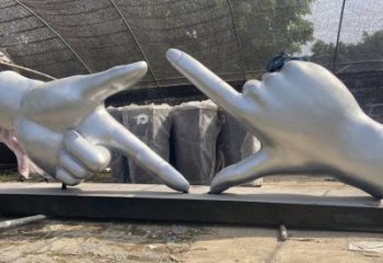 剪刀手雕塑供求，美陳雕塑，不銹鋼剪刀手雕塑制造