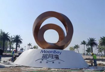街道圓環雕塑，鍛造景觀雕塑，古銅效果