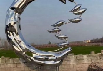 金魚雕塑供應，多彩藝術，別墅圓環(huán)金魚雕塑供求