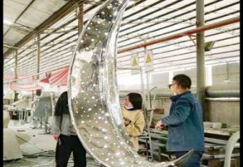 月亮雕塑制作專供，園林裝飾，建筑鏤空月亮雕塑批發