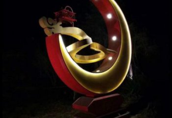 月亮雕塑制造，街景小品，景觀鏤空月亮雕塑優價