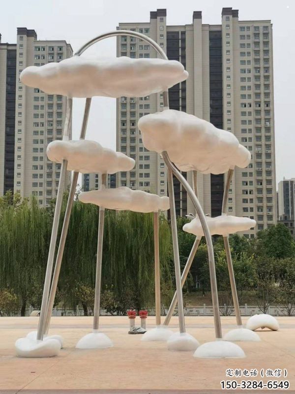 云朵雕塑服務商，創意雕塑，鏤空云朵雕塑訂做
