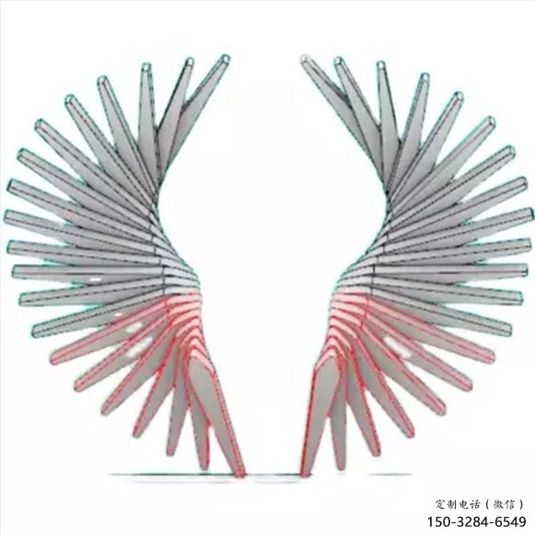 天使之翼雕塑展品，彩鋼制作，酒店翅膀雕塑精品